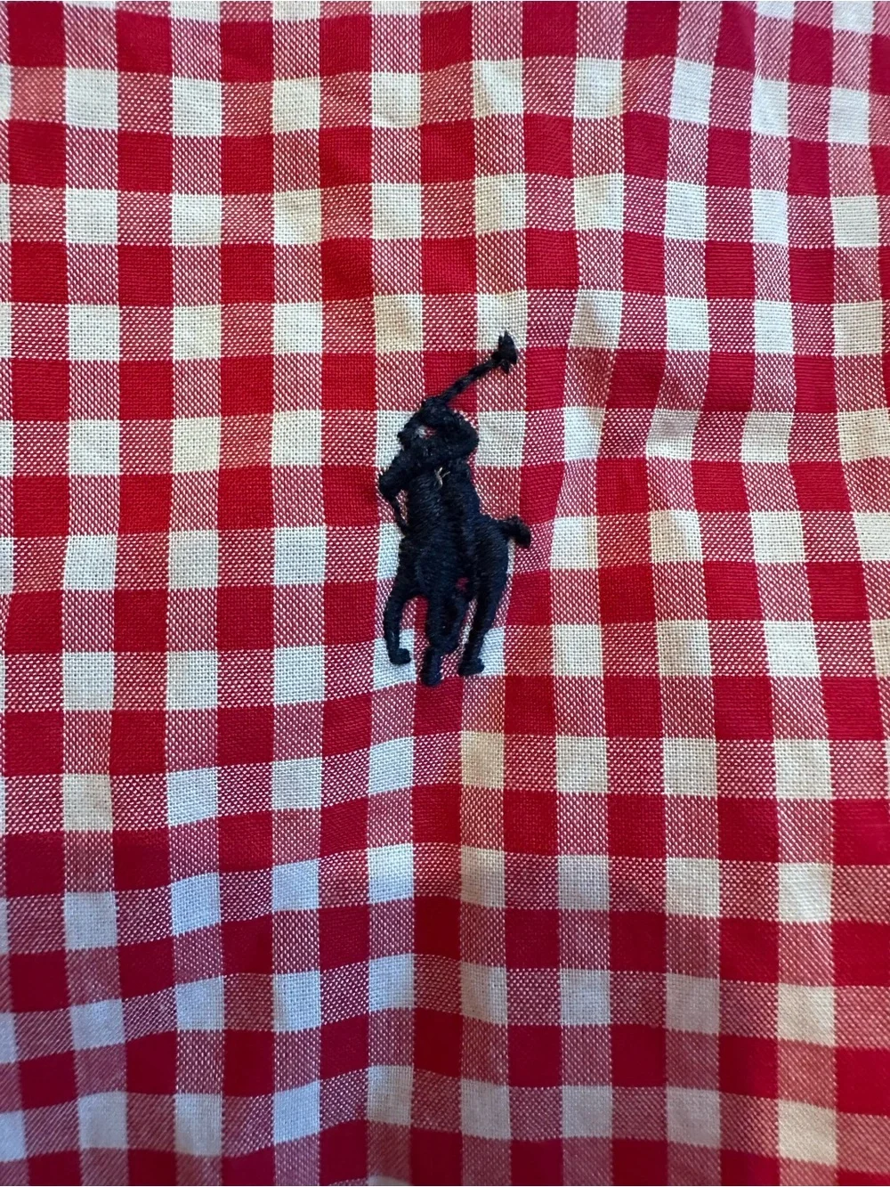 Ralph Lauren Red & White Gingham Short-Sleeve Button-Down Shirt